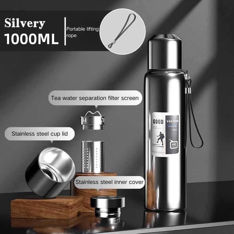 600-2000ML Large Capacity Cold Thermal Thermos Tumbler Stainless Steel Insulated Water Bottle Insulation Flask Pot Travel Mug
