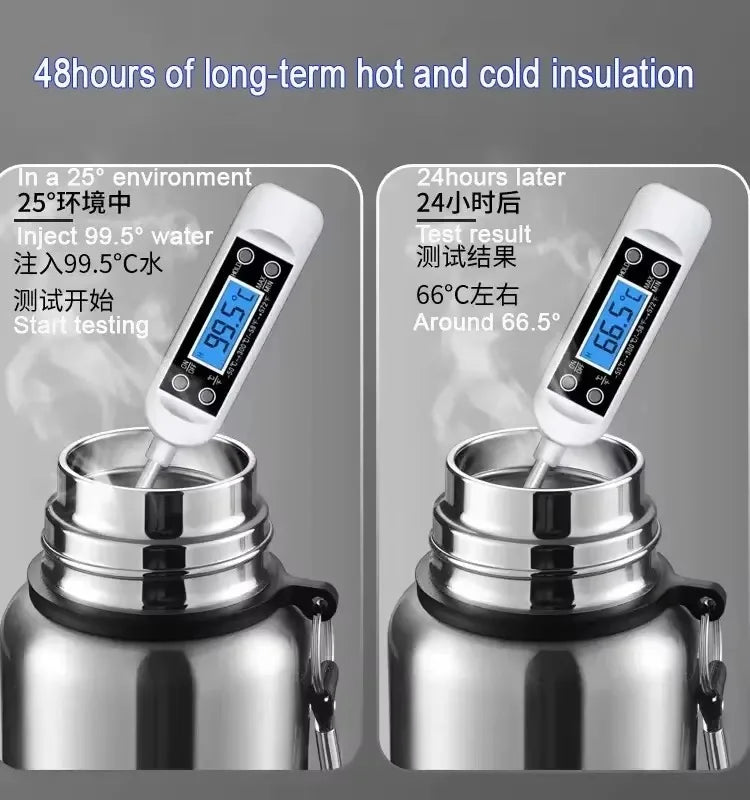 600-2000ML Large Capacity Cold Thermal Thermos Tumbler Stainless Steel Insulated Water Bottle Insulation Flask Pot Travel Mug