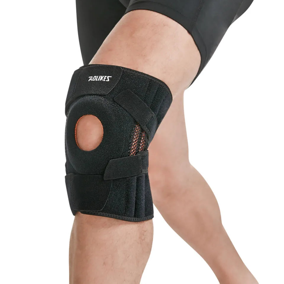 AOLIKES 1PCS Knee Pad with Silicone Spring Knee Brace Support Joint Pain Relif Patella Protector Adjustable Kneepad Guard