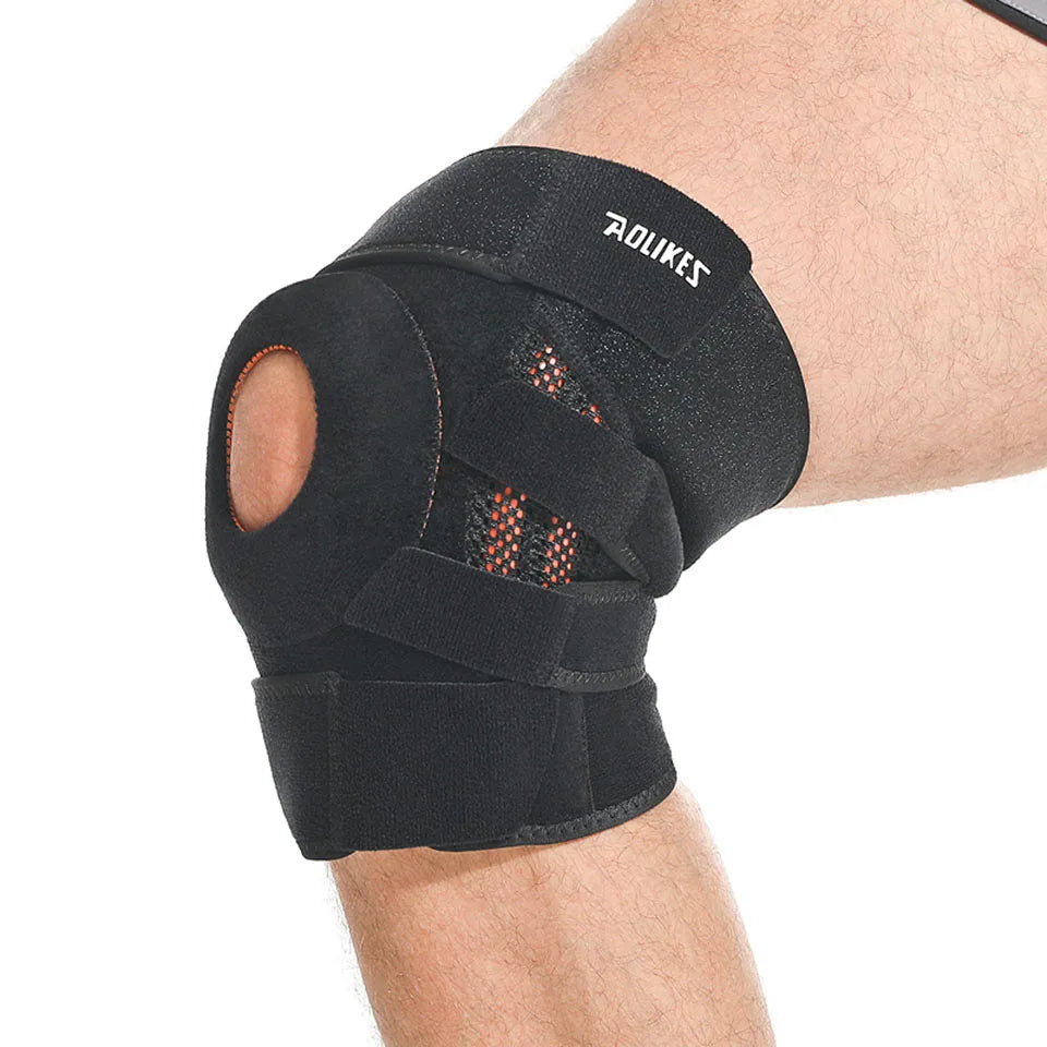 AOLIKES 1PCS Knee Pad with Silicone Spring Knee Brace Support Joint Pain Relif Patella Protector Adjustable Kneepad Guard