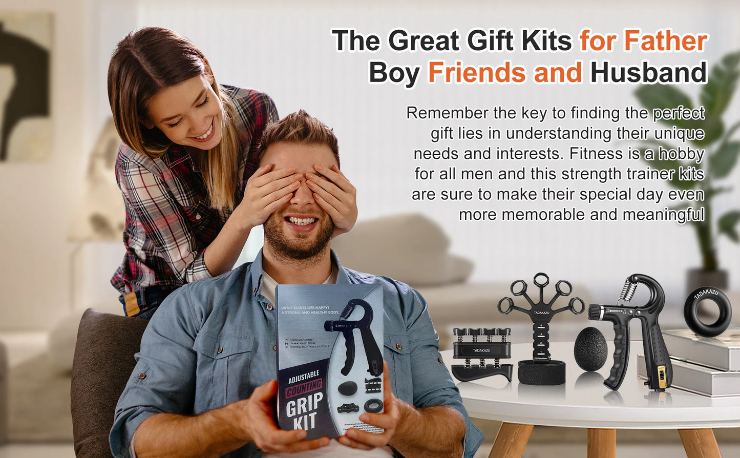 Grip Trainer Kit: Adjustable Hand Gripper,Finger/Hand Exercisers,Stress Ball & Forearm Ring for Muscle Build & Injury Rcvry