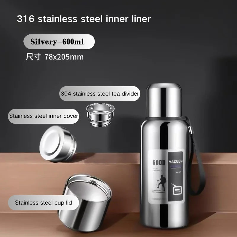600-2000ML Large Capacity Cold Thermal Thermos Tumbler Stainless Steel Insulated Water Bottle Insulation Flask Pot Travel Mug