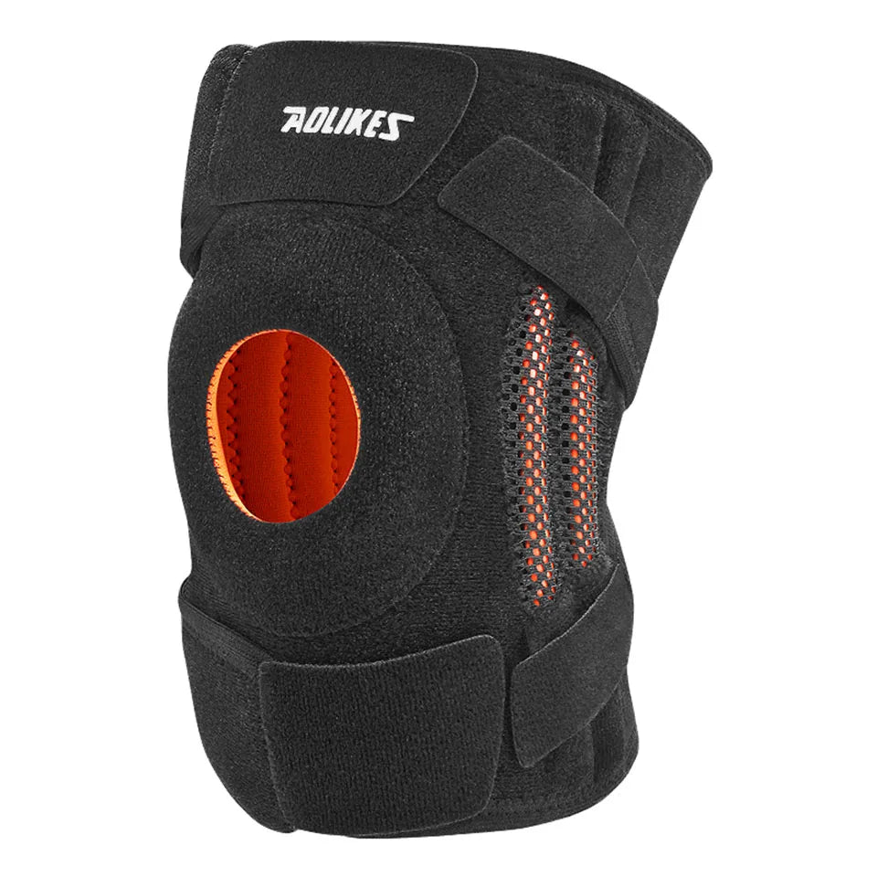AOLIKES 1PCS Knee Pad with Silicone Spring Knee Brace Support Joint Pain Relif Patella Protector Adjustable Kneepad Guard