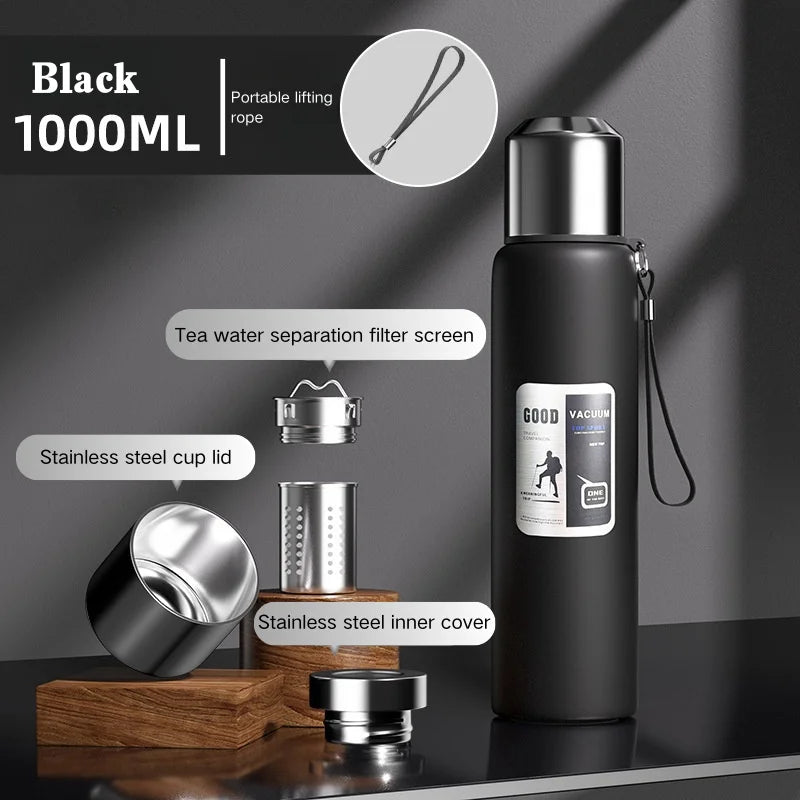 600-2000ML Large Capacity Cold Thermal Thermos Tumbler Stainless Steel Insulated Water Bottle Insulation Flask Pot Travel Mug