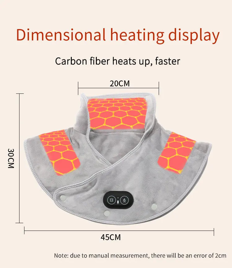 Electric Heating Shoulder Neck Pad Soft Comfortable Thermal Compress Cervical Shawl USB Heated Back Warm Wrap Tool Relief Fatigu