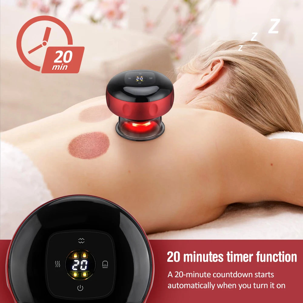 Body Cupping Scraping Massager Smart Electric Vacuum Cupping Heating Suction Cup Device for Body Back Neck Arm Massger