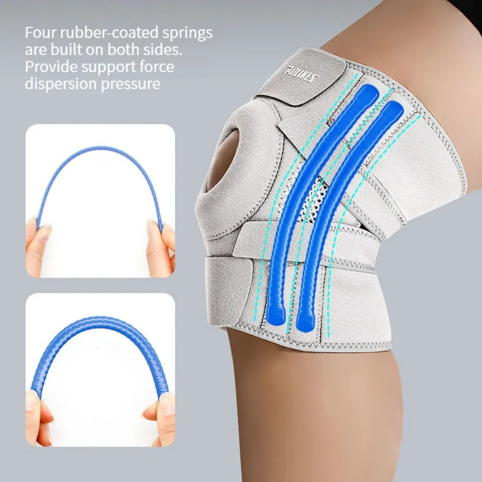 AOLIKES 1PCS Knee Pad with Silicone Spring Knee Brace Support Joint Pain Relif Patella Protector Adjustable Kneepad Guard