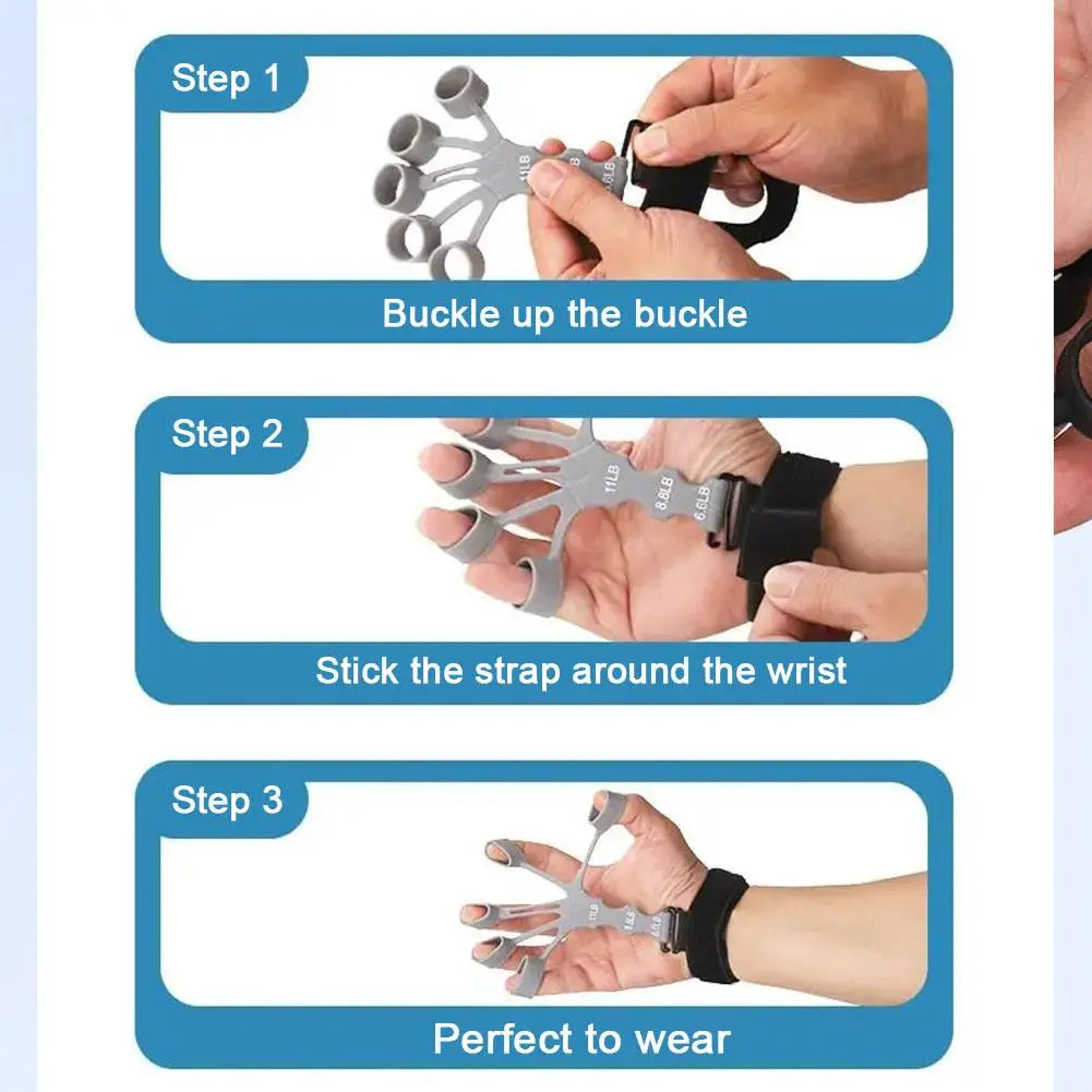 Grip Strength Trainer Silicone Gripster, Hand Gripper Strengthener, 8-Gear Strength Adjustment, Used To Exercise Finger Strength