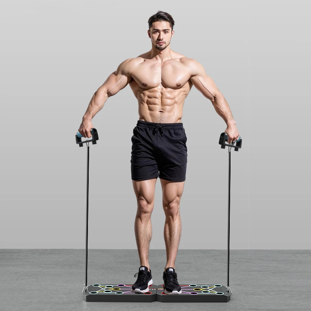 Folding Push-up Board Portable Fitness Equipment Multi-Functional Abdominal Enhancement Support Heavy Duty for Strength Training