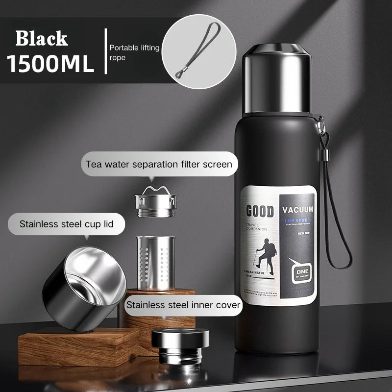 600-2000ML Large Capacity Cold Thermal Thermos Tumbler Stainless Steel Insulated Water Bottle Insulation Flask Pot Travel Mug