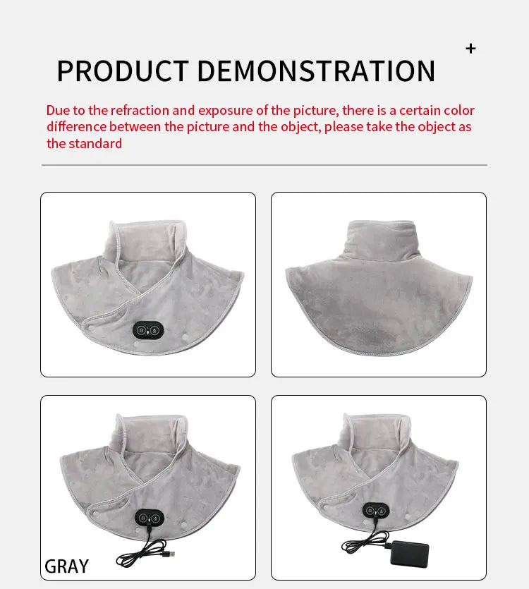 Electric Heating Shoulder Neck Pad Soft Comfortable Thermal Compress Cervical Shawl USB Heated Back Warm Wrap Tool Relief Fatigu