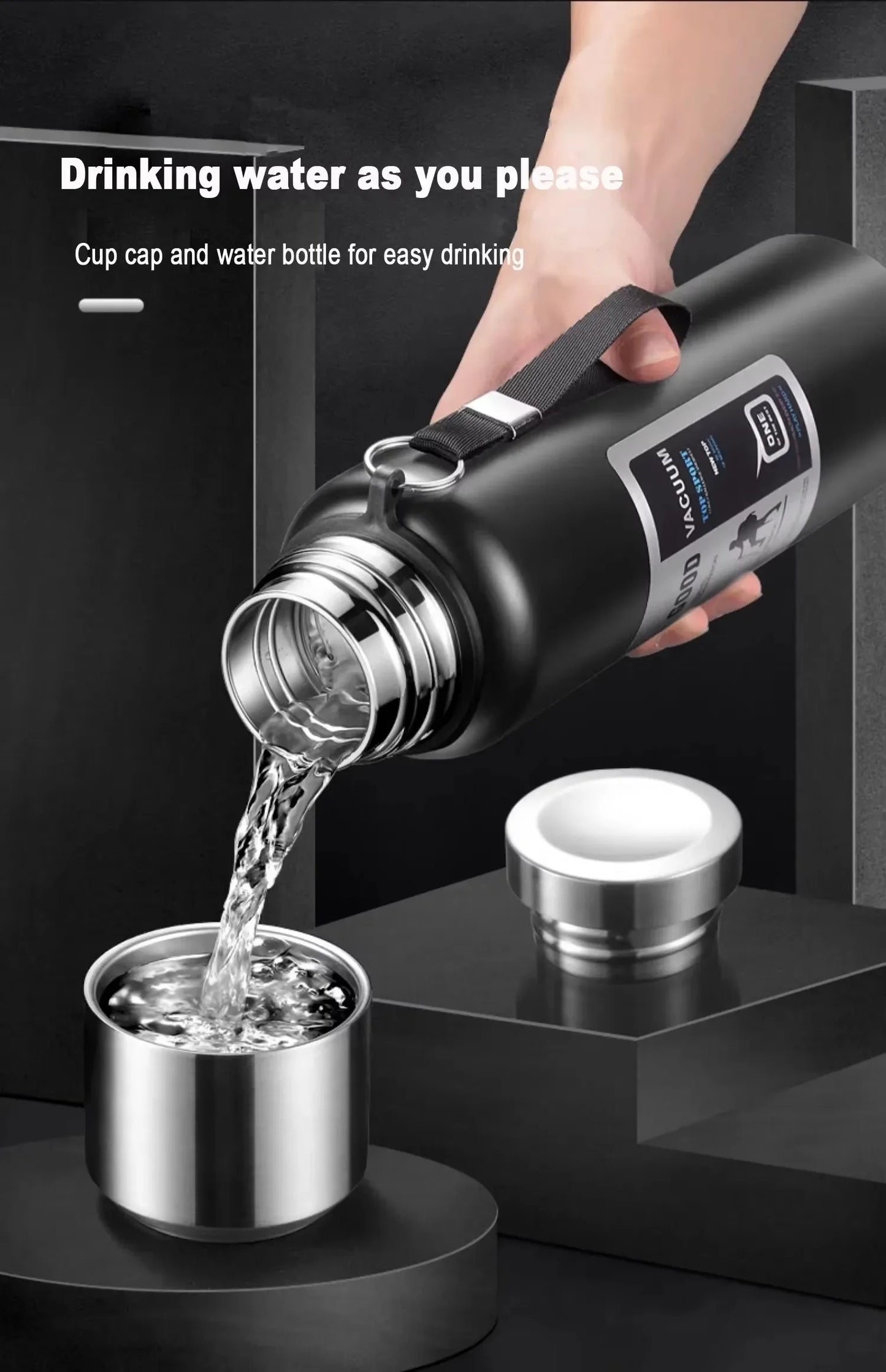 600-2000ML Large Capacity Cold Thermal Thermos Tumbler Stainless Steel Insulated Water Bottle Insulation Flask Pot Travel Mug