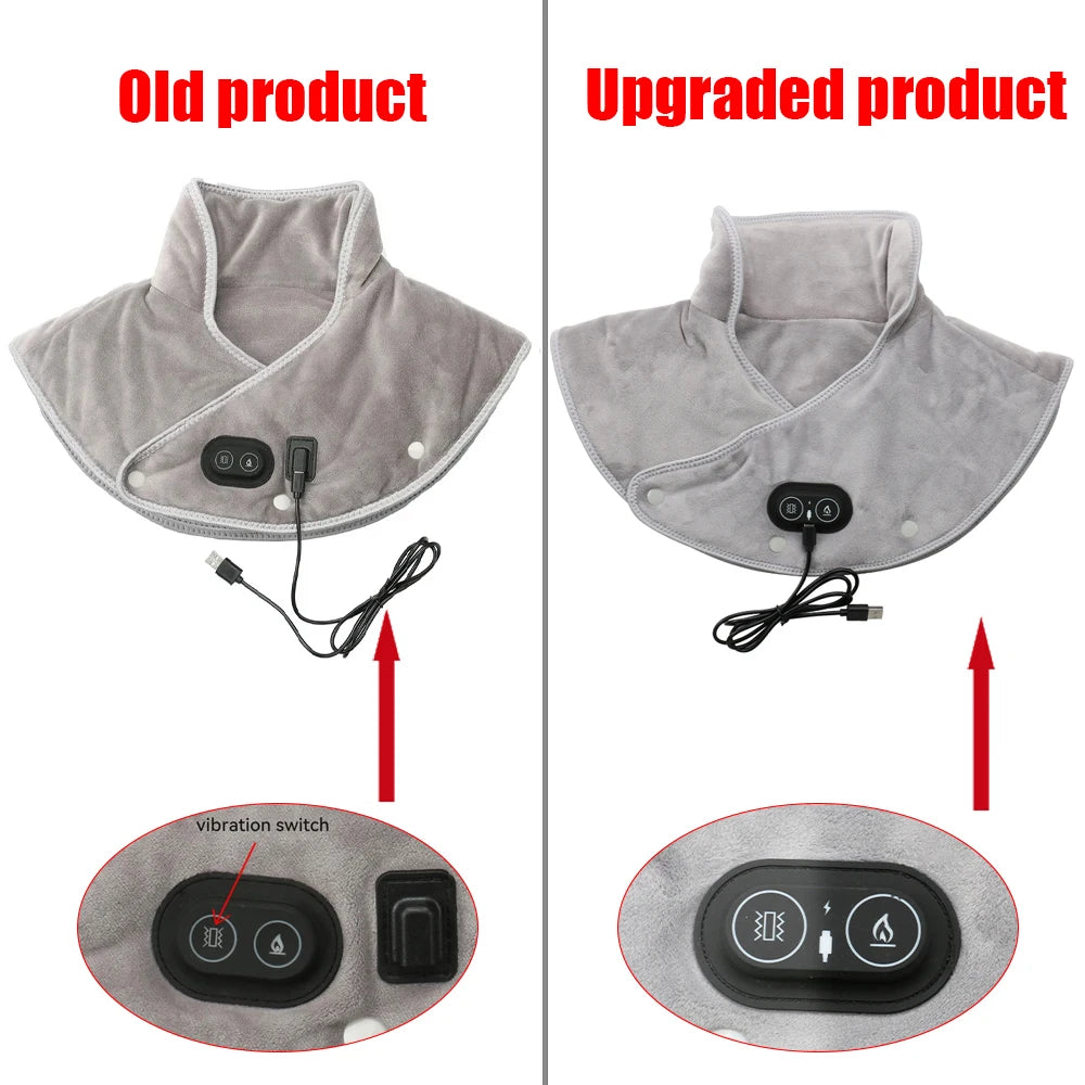 Electric Heating Shoulder Neck Pad Soft Comfortable Thermal Compress Cervical Shawl USB Heated Back Warm Wrap Tool Relief Fatigu