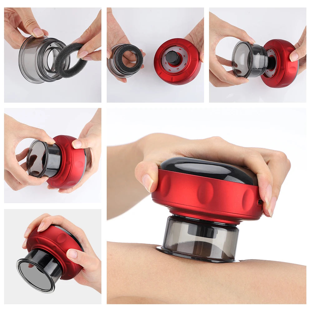 Body Cupping Scraping Massager Smart Electric Vacuum Cupping Heating Suction Cup Device for Body Back Neck Arm Massger