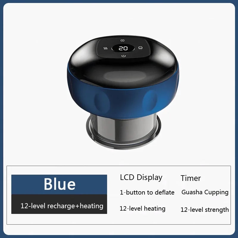 Body Cupping Scraping Massager Smart Electric Vacuum Cupping Heating Suction Cup Device for Body Back Neck Arm Massger