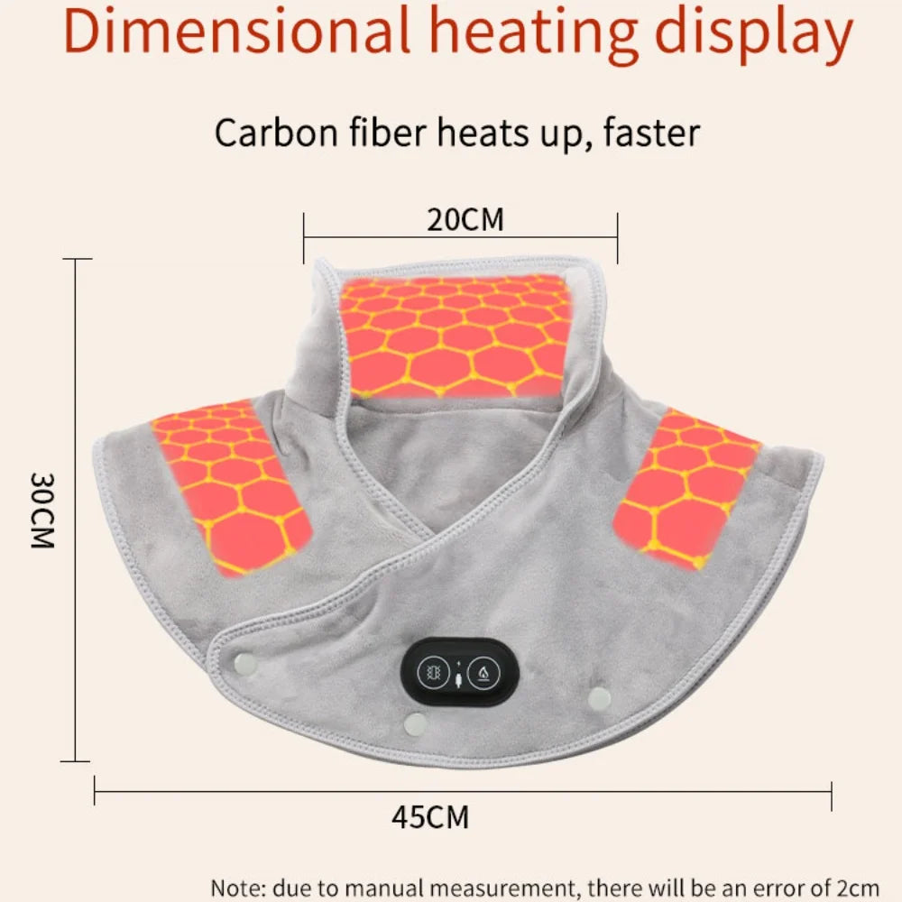 Electric Heating Shoulder Neck Pad Soft Comfortable Thermal Compress Cervical Shawl USB Heated Back Warm Wrap Tool Relief Fatigu
