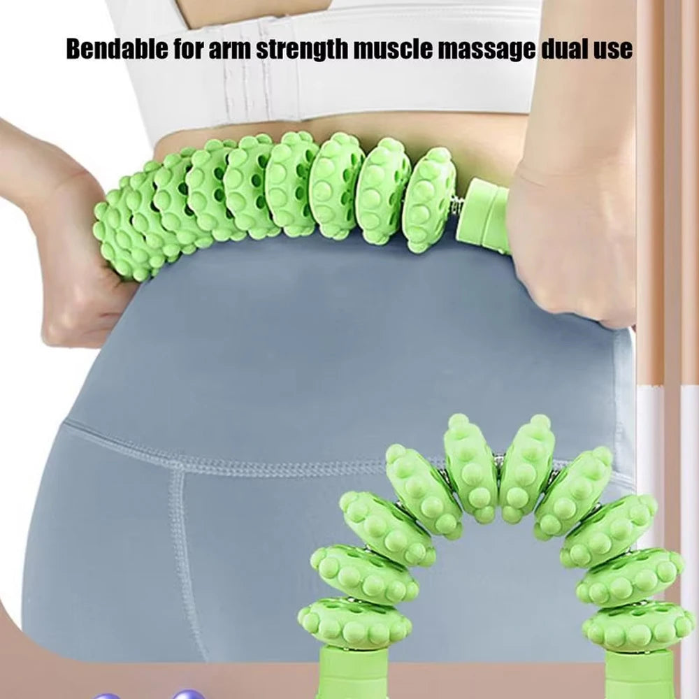Muscle Roller Stick with Trigger Points,Bendable Body Massage Stick to Help Legs,Back,Neck Recovery,Relief Muscle Soreness