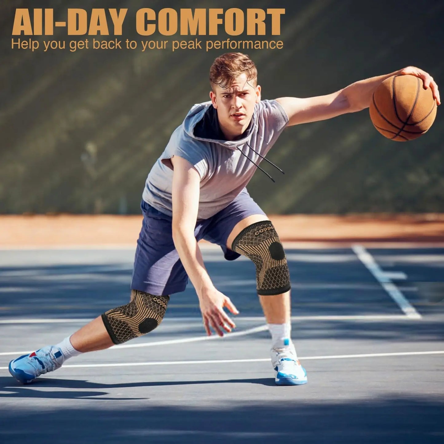 Copper Knee Braces for Women and Men,Copper Compression Knee Sleeve for Knee Pain,Arthritis,ACL,Knee Support for Running