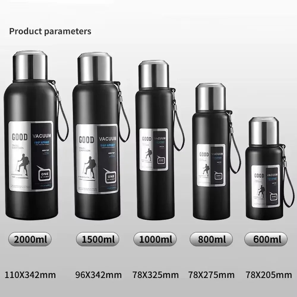 600-2000ML Large Capacity Cold Thermal Thermos Tumbler Stainless Steel Insulated Water Bottle Insulation Flask Pot Travel Mug