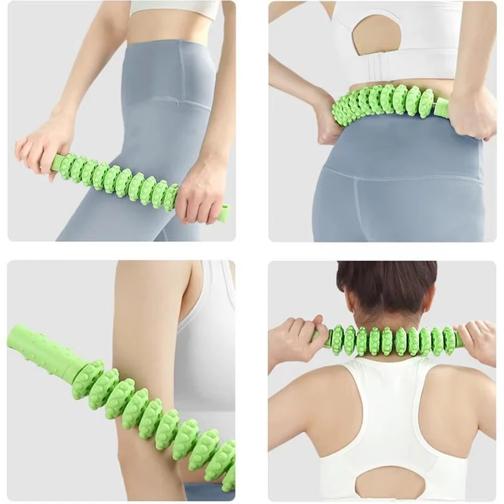 Muscle Roller Stick with Trigger Points,Bendable Body Massage Stick to Help Legs,Back,Neck Recovery,Relief Muscle Soreness