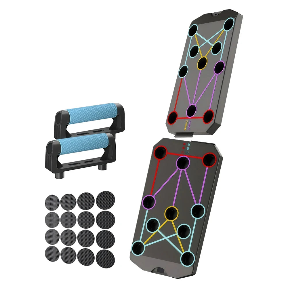 Folding Push-up Board Portable Fitness Equipment Multi-Functional Abdominal Enhancement Support Heavy Duty for Strength Training