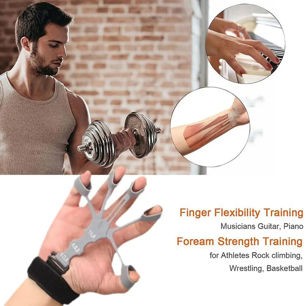 Grip Strength Trainer Silicone Gripster, Hand Gripper Strengthener, 8-Gear Strength Adjustment, Used To Exercise Finger Strength