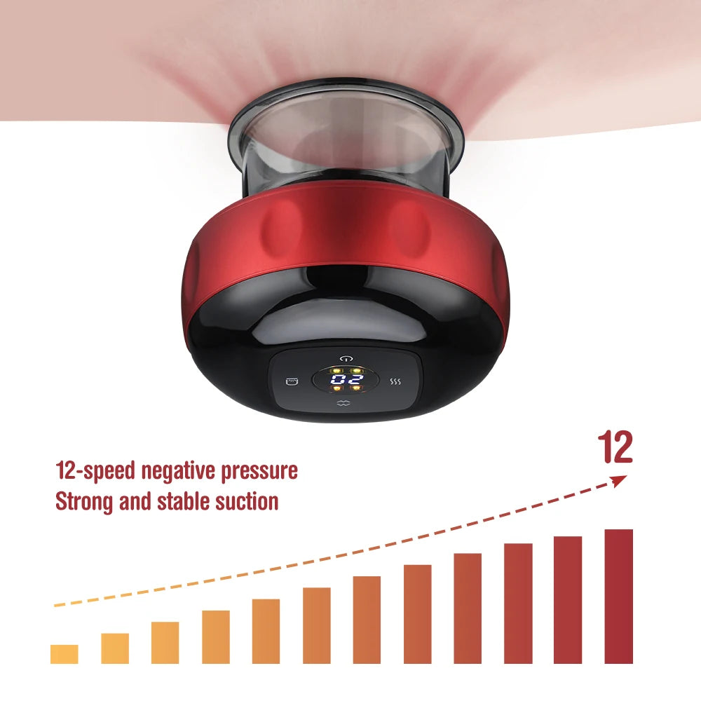 Body Cupping Scraping Massager Smart Electric Vacuum Cupping Heating Suction Cup Device for Body Back Neck Arm Massger