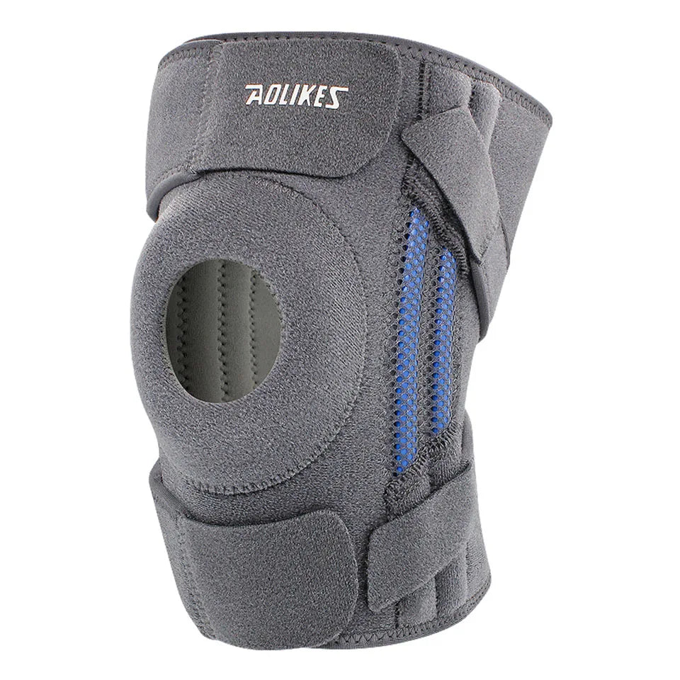 AOLIKES 1PCS Knee Pad with Silicone Spring Knee Brace Support Joint Pain Relif Patella Protector Adjustable Kneepad Guard