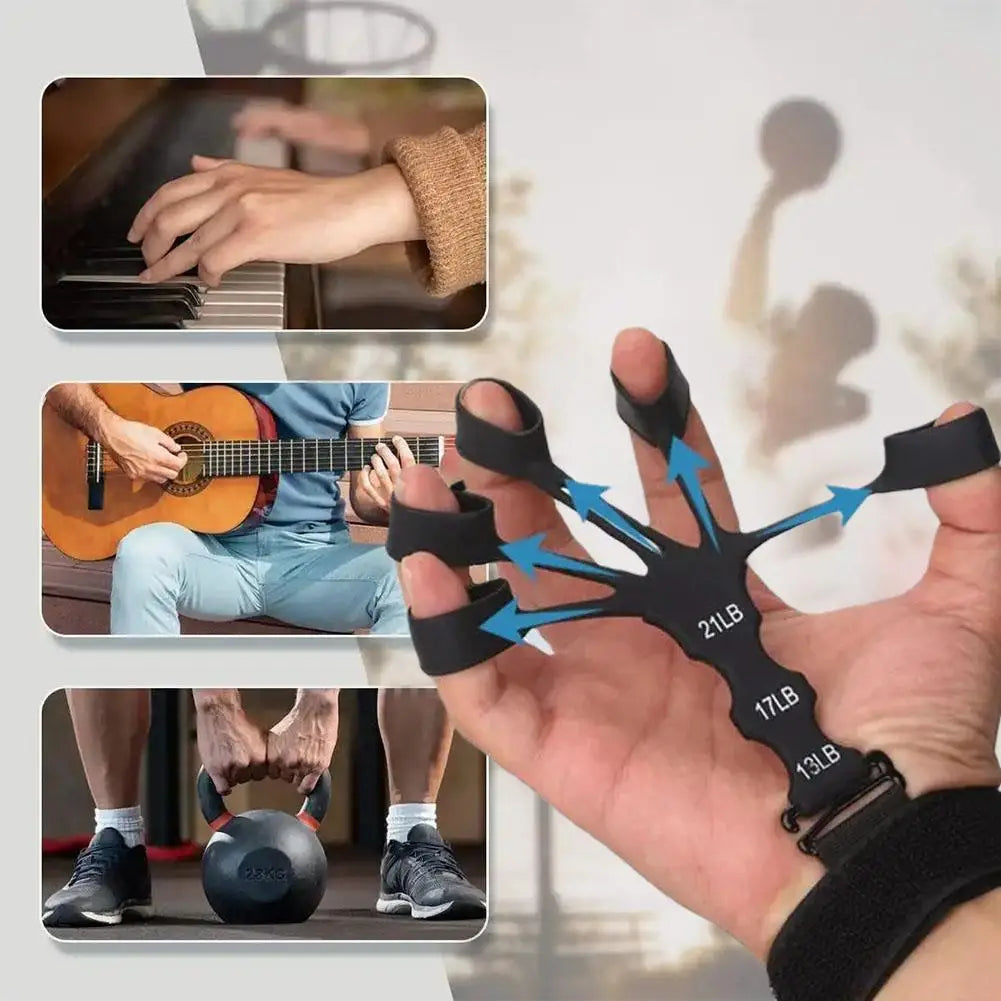 Grip Strength Trainer Silicone Gripster, Hand Gripper Strengthener, 8-Gear Strength Adjustment, Used To Exercise Finger Strength