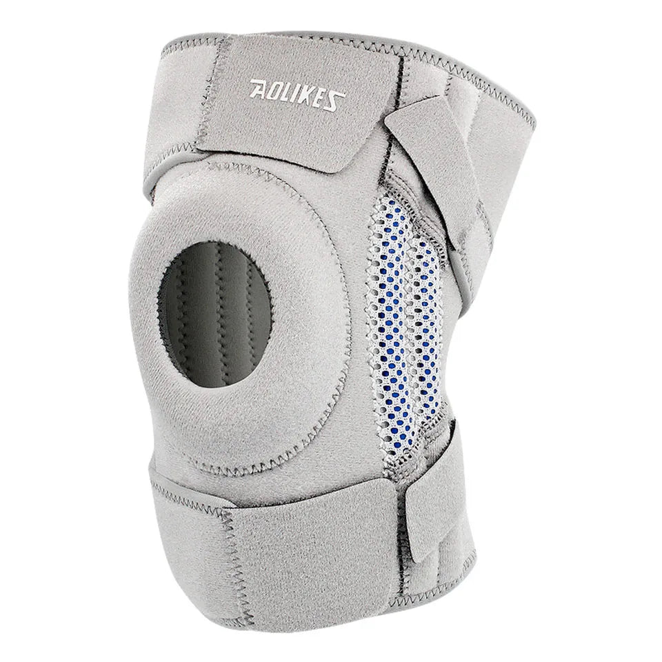 AOLIKES 1PCS Knee Pad with Silicone Spring Knee Brace Support Joint Pain Relif Patella Protector Adjustable Kneepad Guard