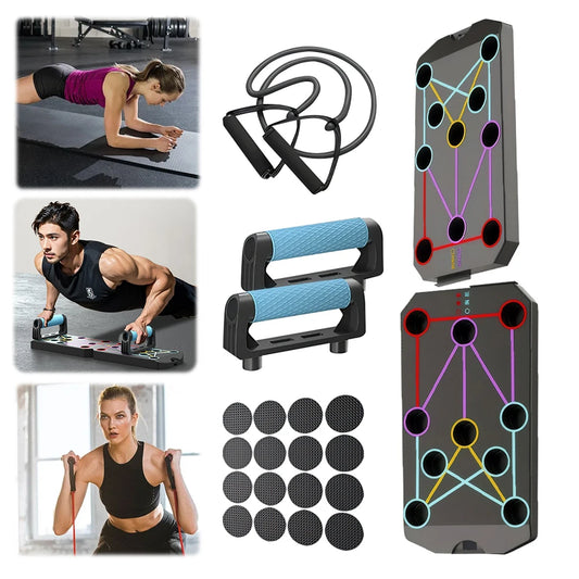 Folding Push-up Board Portable Fitness Equipment Multi-Functional Abdominal Enhancement Support Heavy Duty for Strength Training