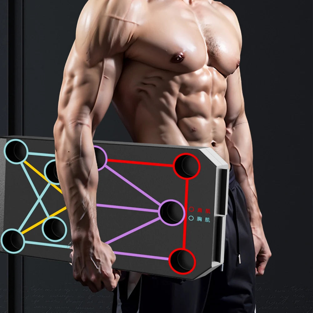 Folding Push-up Board Portable Fitness Equipment Multi-Functional Abdominal Enhancement Support Heavy Duty for Strength Training