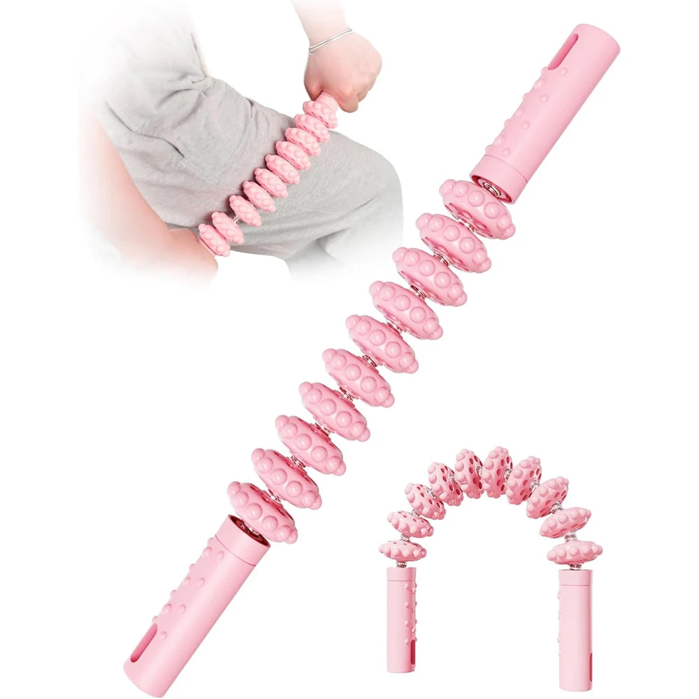 Muscle Roller Stick with Trigger Points,Bendable Body Massage Stick to Help Legs,Back,Neck Recovery,Relief Muscle Soreness