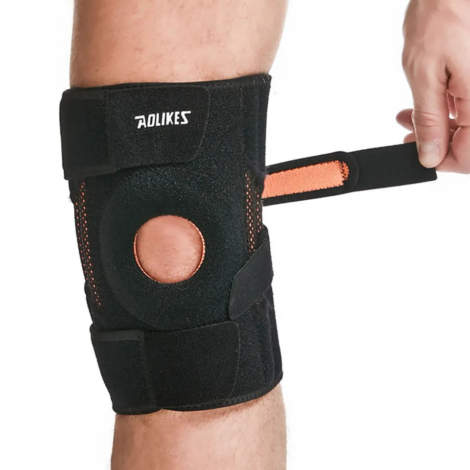 AOLIKES 1PCS Knee Pad with Silicone Spring Knee Brace Support Joint Pain Relif Patella Protector Adjustable Kneepad Guard