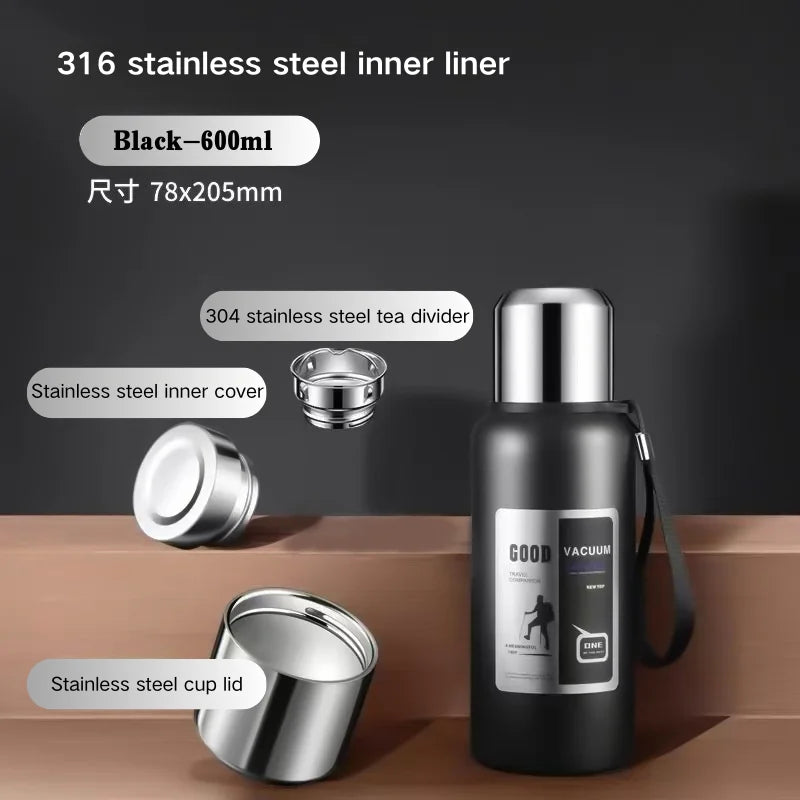 600-2000ML Large Capacity Cold Thermal Thermos Tumbler Stainless Steel Insulated Water Bottle Insulation Flask Pot Travel Mug