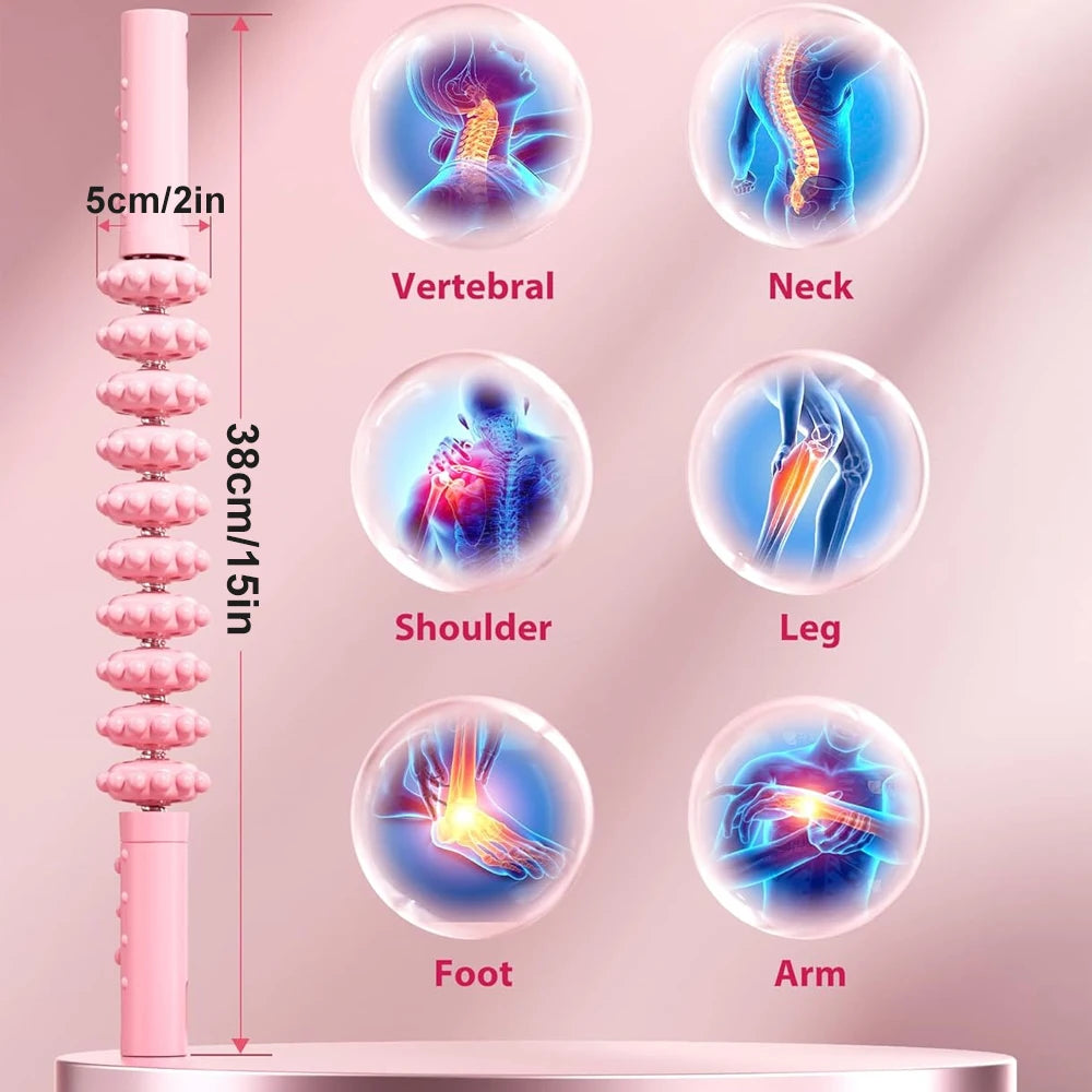 Muscle Roller Stick with Trigger Points,Bendable Body Massage Stick to Help Legs,Back,Neck Recovery,Relief Muscle Soreness