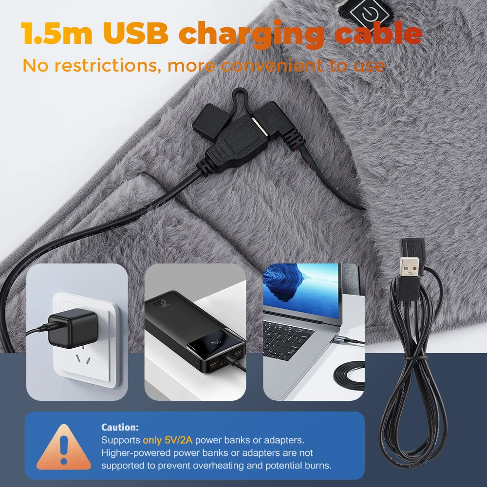 3 Levels Electric Graphene Heating Pad Cold-Proof Uterine Belt Cold-Proof Hand Waist Warming Pad USB Recharging Abdominal Warmer