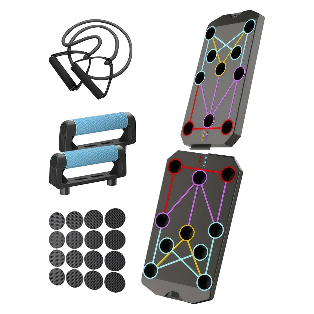 Folding Push-up Board Portable Fitness Equipment Multi-Functional Abdominal Enhancement Support Heavy Duty for Strength Training